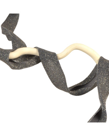 Spool of 20m medium grey glitter bias binding 20mm