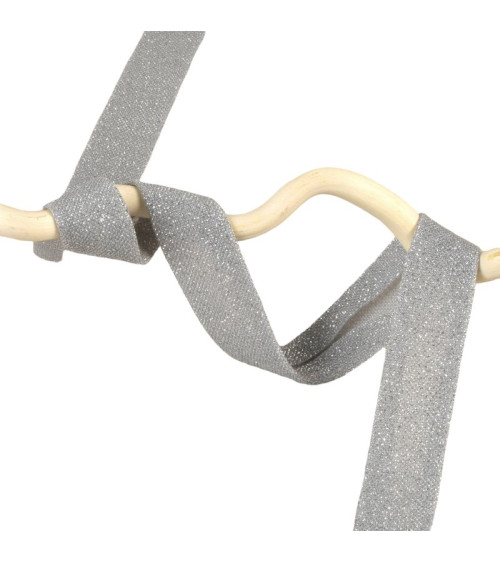 20m reel light gray glitter bias 20mm