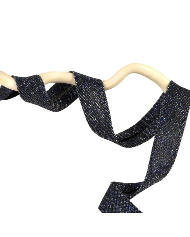 Spool of 20m of royal blue glitter bias binding 20mm