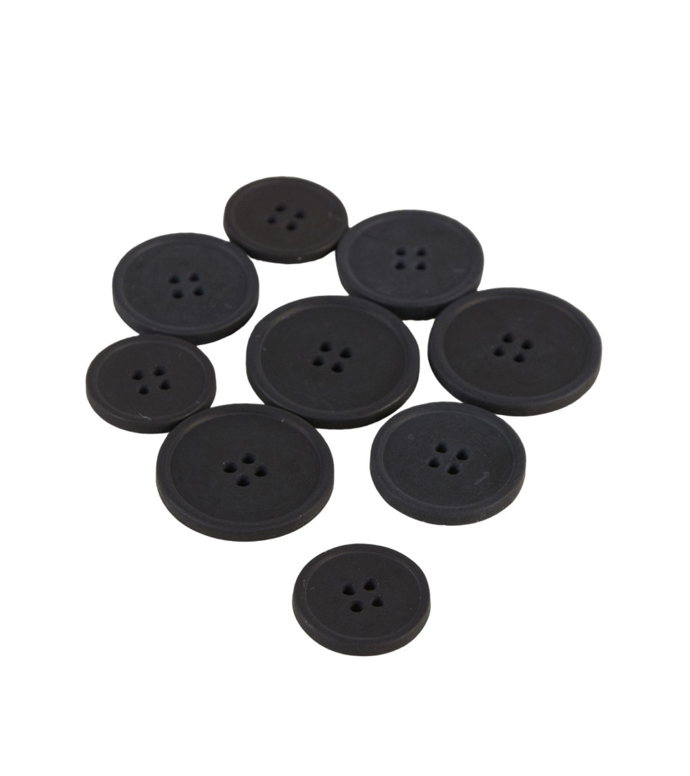 Bio resin button 4 holes black