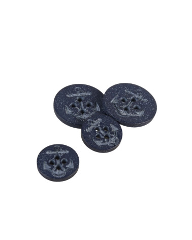 Bouton ancre bleu marine