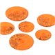 Lot de 6 boutons ronds 2 trous copeaux 15mm Orange