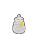 Ecusson thermocollant Biberon bleu 3cm x 2,5cm