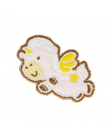 Ecusson thermocollant Licorne marron 4cm x 4,5cm