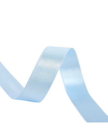 Doppelseitiges Satinband, 25 m, Himmelblau, hergestellt in Frankreich