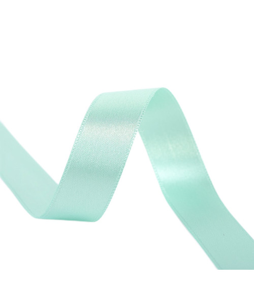 25m reel double-sided satin ribbon Turquoise made in France