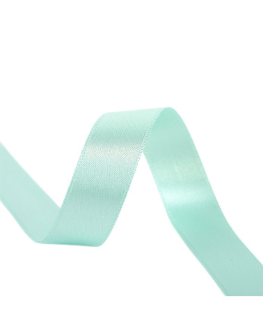 Spool of 25m double-sided satin ribbon Turquoise made in France