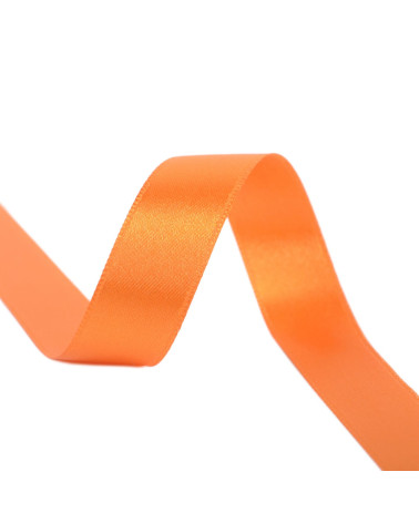 25m reel double-sided satin ribbon Red Orange made in France