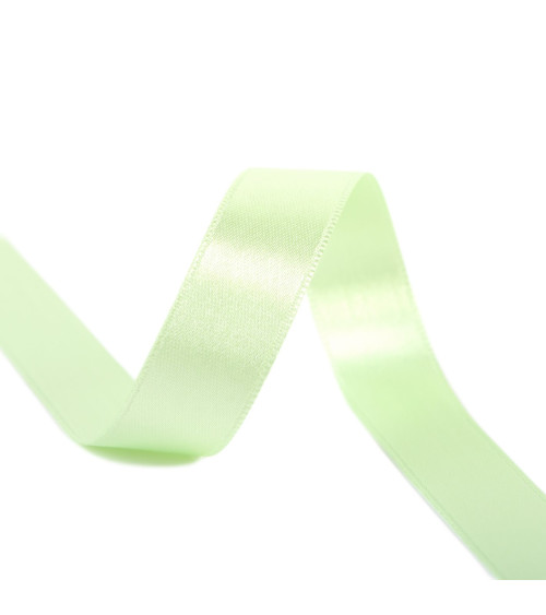 25m reel double-sided satin ribbon Nile green made in France