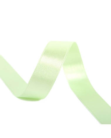 Spool of 25m double-sided satin ribbon, Nile green, made in France