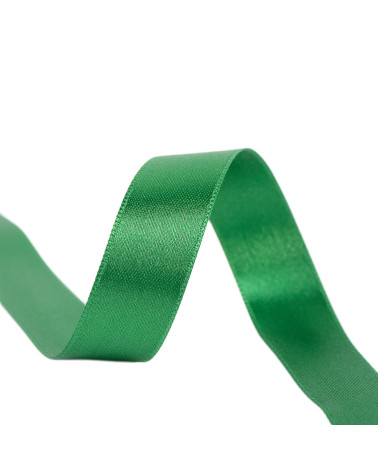 25m reel double-sided satin ribbon Anise green made in France