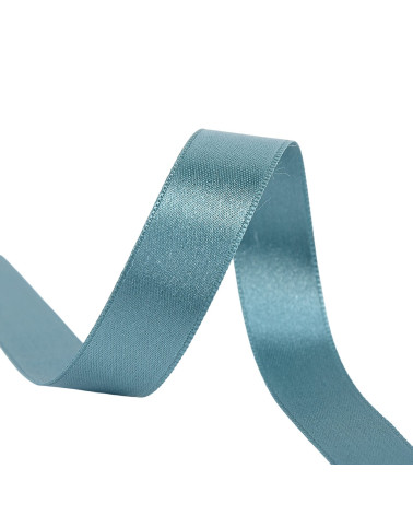 Spool of 25m double-sided satin ribbon in lavender blue made in France