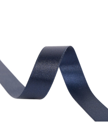Doppelseitiges Satinband, 25 m, Marineblau, hergestellt in Frankreich