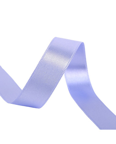 Spool of 25m double-sided satin ribbon in light lilac made in France