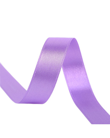 Spool of 25m double-sided satin ribbon in Mauve made in France