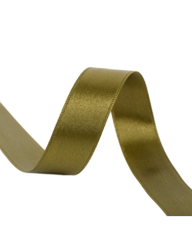 Spool of 25m double-sided satin ribbon in Khaki made in France