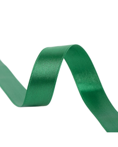 Spool of 25m double-sided satin ribbon, khaki green, made in France