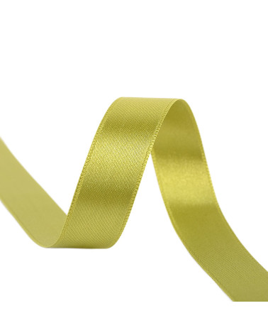Spool of 25m double-sided satin ribbon in Olive Green made in France
