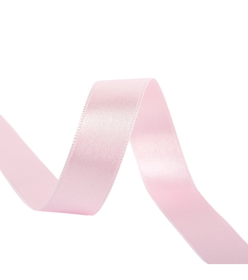 25m reel pink double-sided satin ribbon made in France