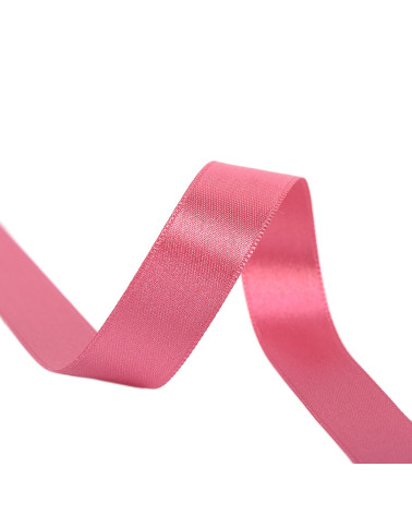 Spool of 25m double-sided satin ribbon in Old Pink made in France