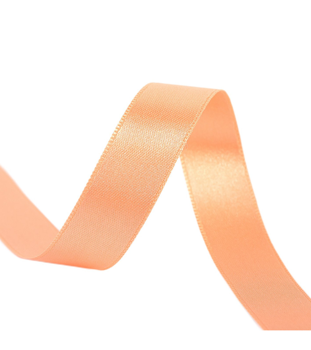 25m reel double-sided satin ribbon Dark salmon made in France