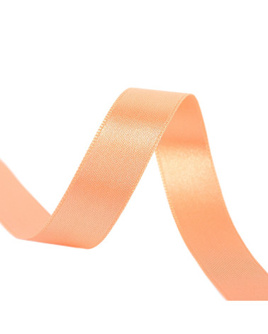 Spool of 25m double-sided satin ribbon Dark Salmon made in France
