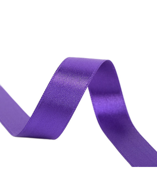 25m reel double-sided satin ribbon Purple made in France