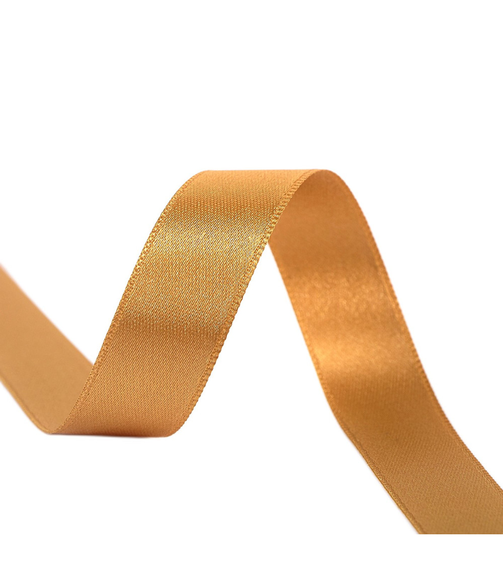 25m reel double-sided satin ribbon Copper made in France