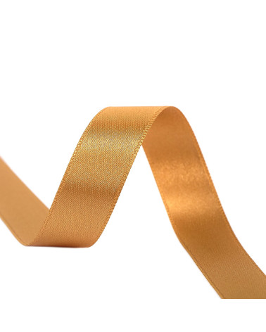 25m spool of double-sided satin ribbon in Copper made in France