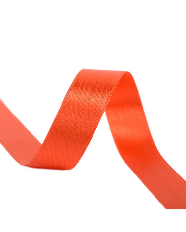 25m spool of double-sided satin ribbon Scarlet made in France