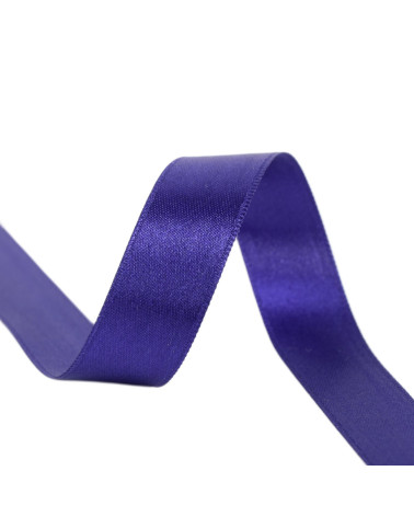 25m spool of double-sided satin ribbon in Dark Purple made in France