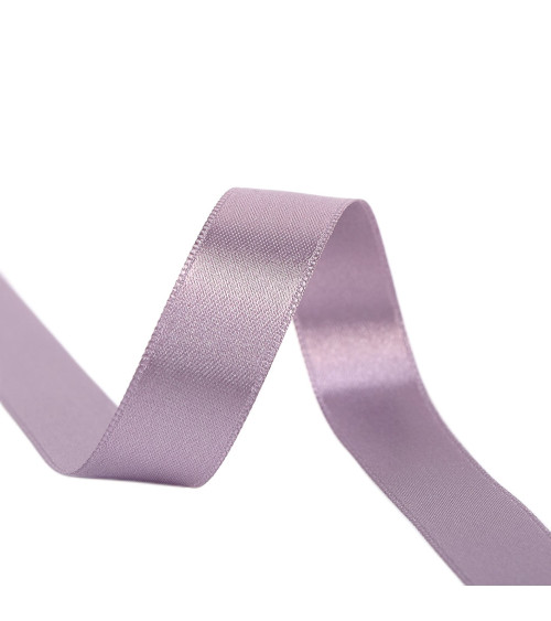 25m reel double-sided satin ribbon Gray mauve made in France