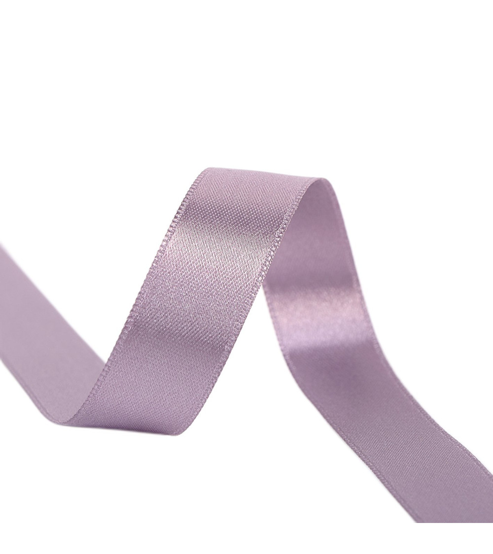 25m reel double-sided satin ribbon Gray mauve made in France