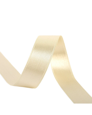 Doppelseitiges Satinband, 25 m, Beige-Gold, hergestellt in Frankreich