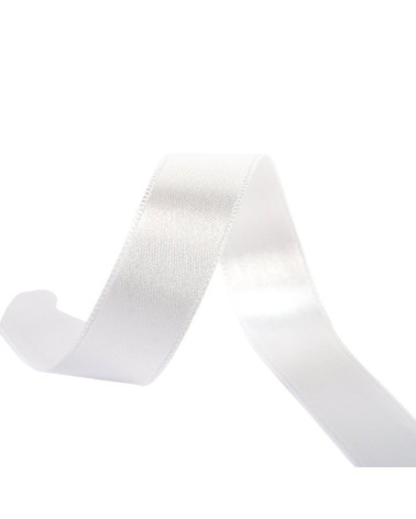 25m reel double-sided satin ribbon Off-white made in France