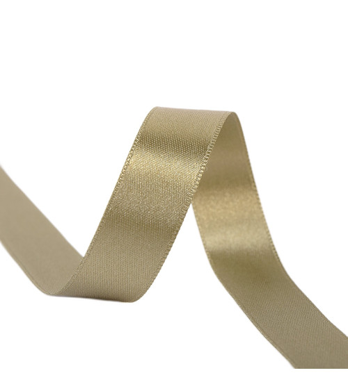 25m reel double-sided satin ribbon Vin jaune made in France
