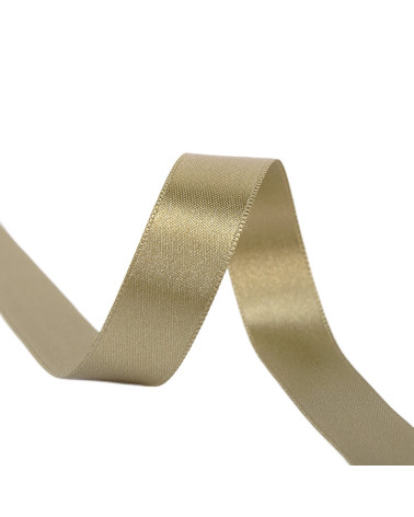 Spool of 25m double-sided satin ribbon, Yellow wine, made in France