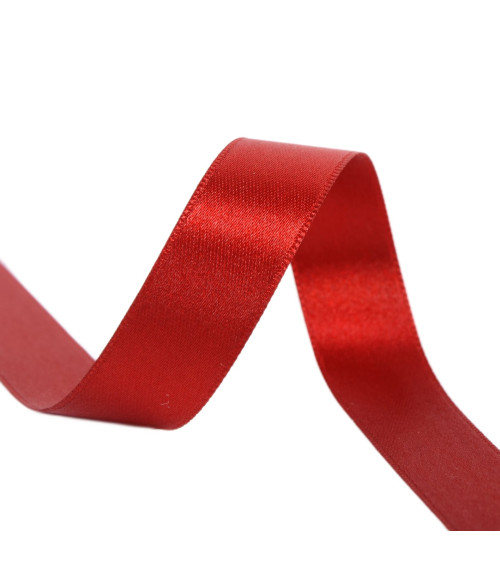 25m reel double-sided satin ribbon Dark red made in France