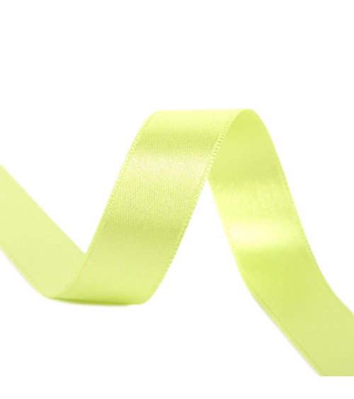 25m reel double-sided satin ribbon Nile green/blue made in France