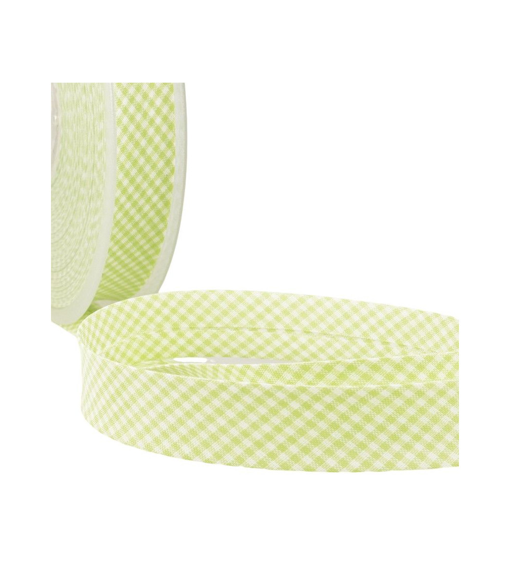 25m floppy disk of woven polyester and cotton Vichy bias Green