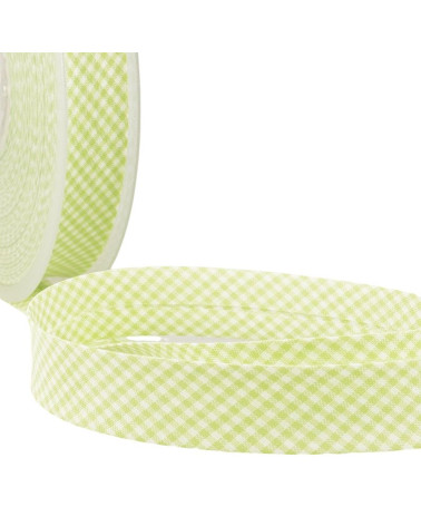 Disquette 25m biais Vichy tissé polyester et coton Vert