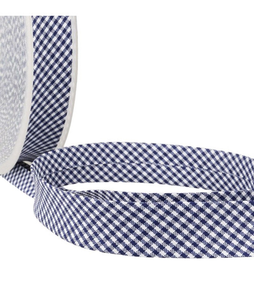 Diskette 25m Vichy bias woven polyester and cotton Navy