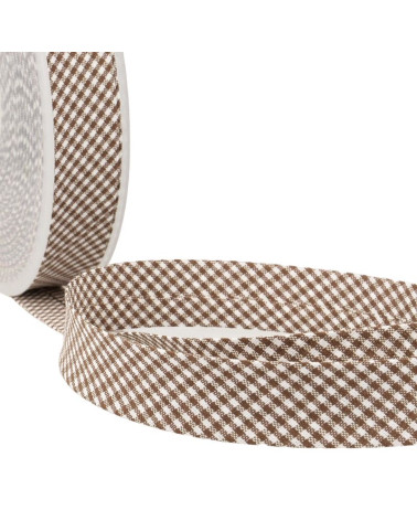 Floppy disk 25m Vichy bias woven polyester and cotton Brown