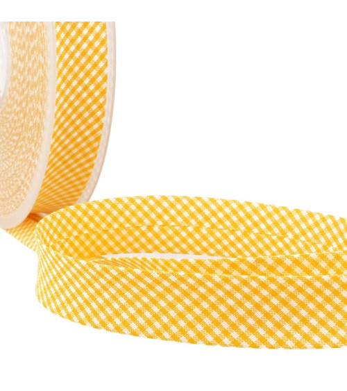 Diskette 25m Vichy bias woven polyester and cotton Yellow
