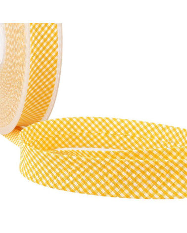 Disquete 25m Bies Vichy tejido poliéster y algodón Amarillo