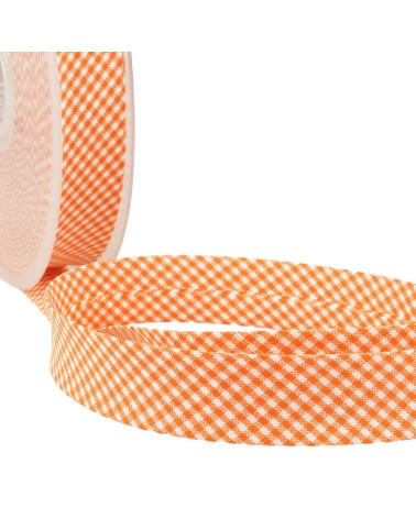 Disquete 25m Bies Vichy tejido poliéster y algodón Naranja