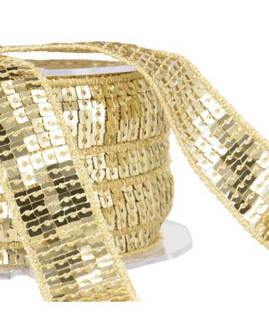 Spool of sequin braid 14.5m ecru