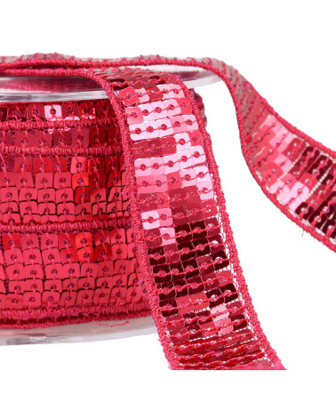 Bobine Galon Pailletten 14,5m rosa fuchsia