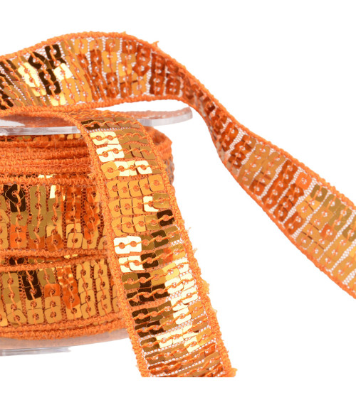 Spool of sequin braid 14.5m orange