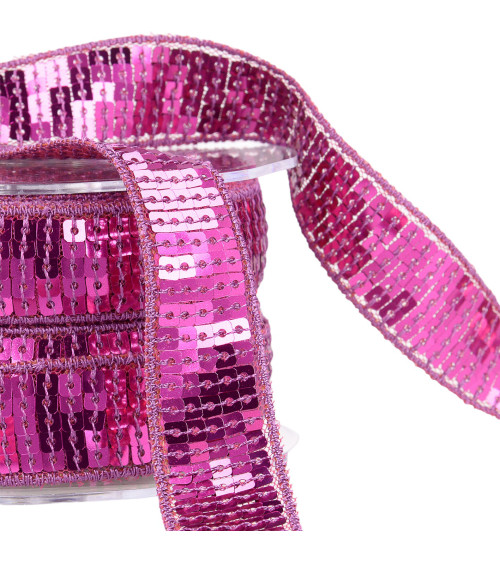 Spool of sequin braid 14.5m purple